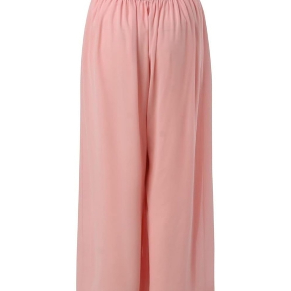 Rose Pink Strapless Wide-Leg Jumpsuit | Size L | NWOT | Flowy & Flattering - Picture 6 of 11